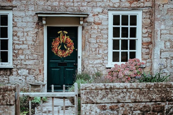 Autumn Wreath with Hydrangea - Rustic Home Decor, Fall Wreaths, Autumn Wreath