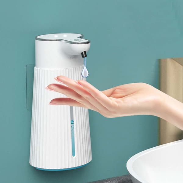 Automatic Soap Dispenser Drip Model - Intelligent Hand Wash, Wall Mounted for Kitchen, Rechargeable, 400ml Capacity White Svart