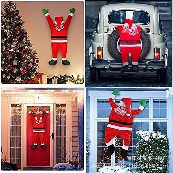 5.5ft Large Hanging Santa Claus Decoration, (5.5ft(170cm)) Red