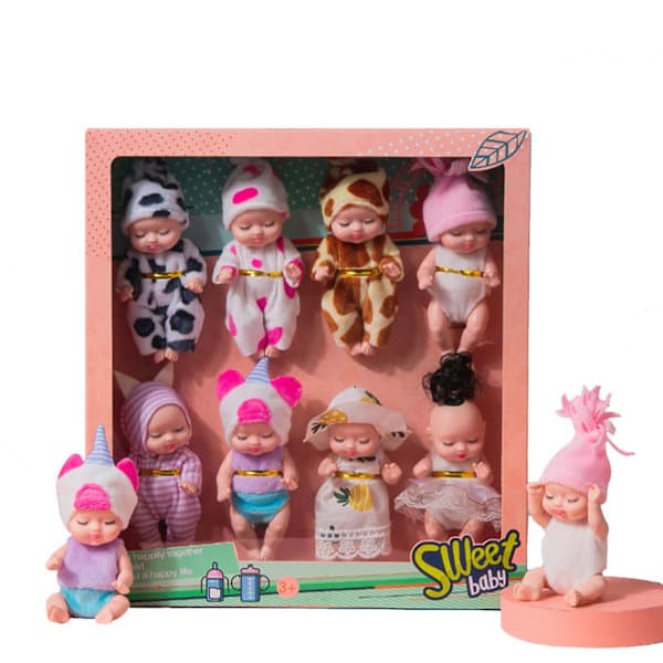 8 st Micro Full Body Silikon Sovande Nyfödd Docka Realistisk Babydocka Gåva