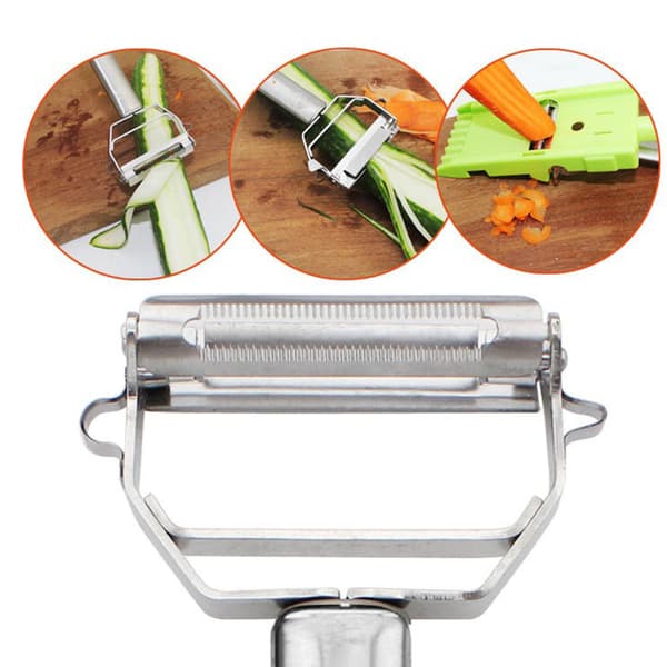 2-in-1 Vegetable Slicer with Handle Easy Manual Cutting Tool for Melons Radish 1pc 1pc