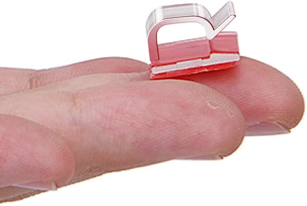 50-pack självhäftande kabelhanteringsklämmor för TV, PC, bärbar dator, kontor, hem - transparent