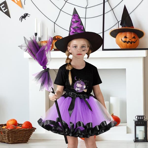 Halloween heksekostumer til pigers maskeradekostume gul (S) - Gelb (S)