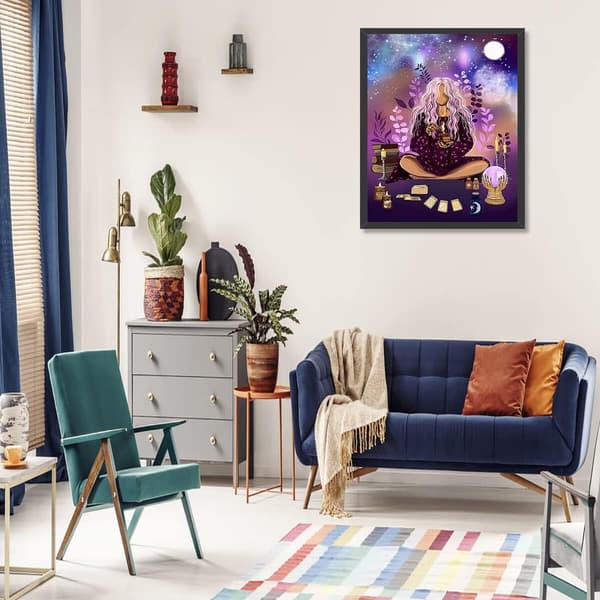 Voksne børn 5D diamantkunst sæt begyndere, DIY hippie pige fuld