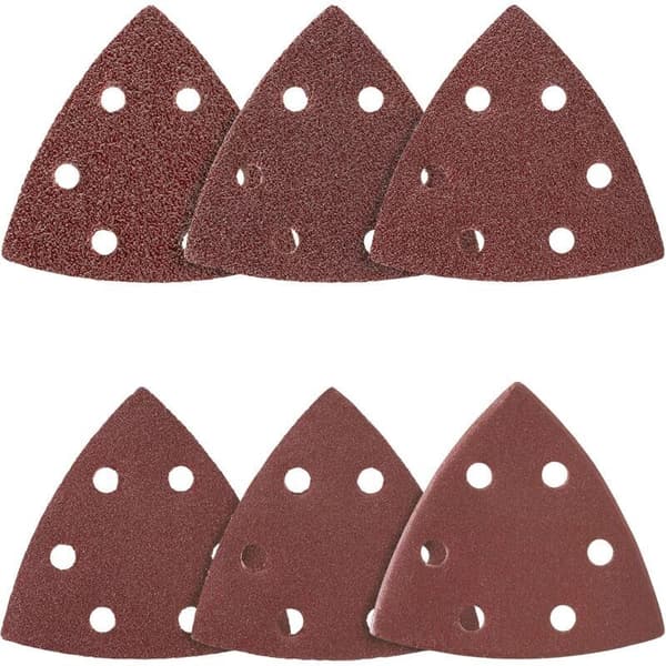 Set med 100 sliptrianglar - 6 hål - 90 x 90 x 90 mm för deltaslipmaskin - triangulära slippapper - slipning och polering (180)