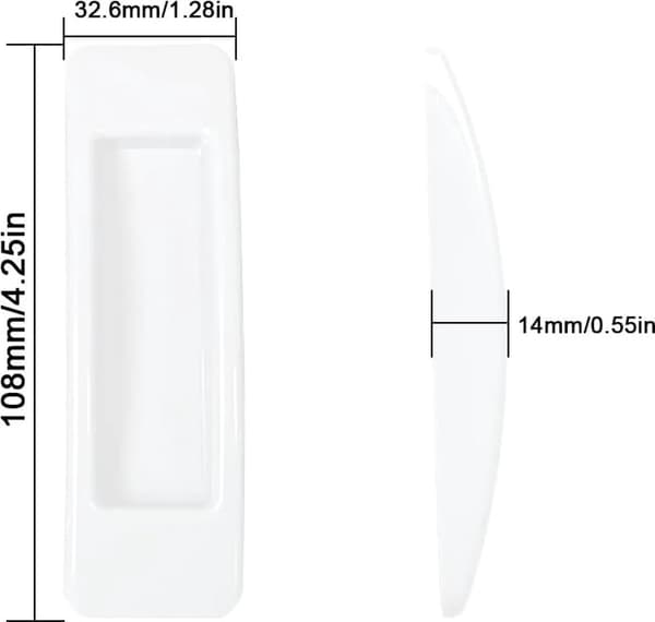 Sliding Door Window Handle, Self-Adhesive Sticker, White, 4 Pieces
