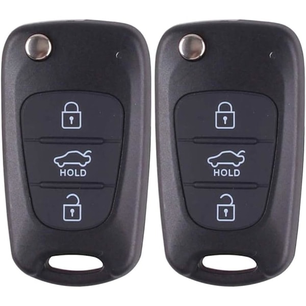 Nyckelskal för Hyundai i20 i30 i35 ix20 ix35 Fällbar Fjärrkontroll Bilnyckel Tillbehör (2-pack)