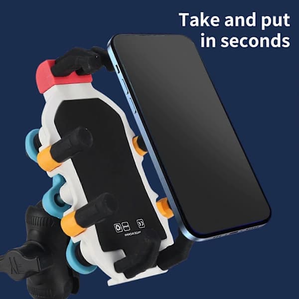 Strong Motorcycle Mobile Phone Holder with Adjustable Handlebar Clamp Anti-Vibration Bike Phone Mount for Devices