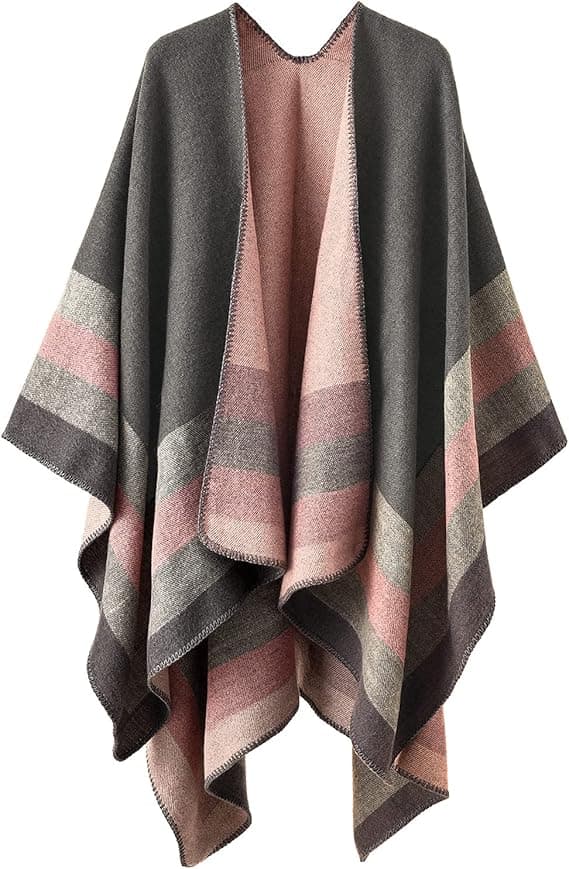 Sjal Wraps til Kvinder, Elegant Strikket Cape Åben Front Poncho Tørklæde Tæppe Cardigan Kappe til Forår, Efterår og Vinter