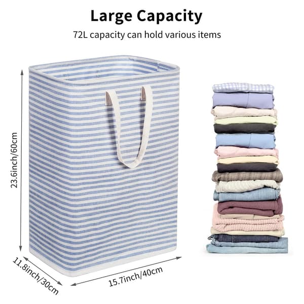Laundry basket for convenient storage, durable material and easy-to-carry long handle, freestanding laundry basket offers stability, waterproof laundry