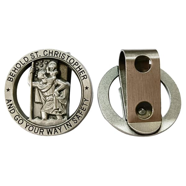 Mitaliauto Saint Visor Clip Auton aurinkolippatarvike Ajo Amuletti Suojeluspyhimys Amuletti