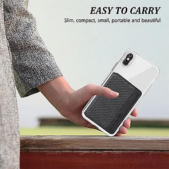 Universal Adhesive Pocket Stick On Wallet Card Holder Case For Mobile Phone (Black)