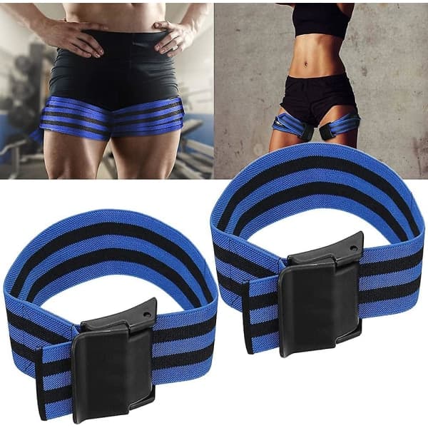 Blood Flow Restriction Bands, Arms and Legs and Glute Training, Occlusion Training Bands - 2-pack Blue blue