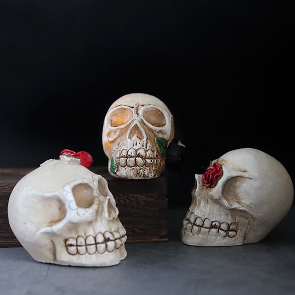 Halloween LED Lysende Resin Kranie Rose Horror Blomster Udklædning P