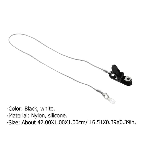 1 pc Anti-lost Hearing Aid Hanging Strap Holder Hearing Aid Protector for the Elderly (Black White)