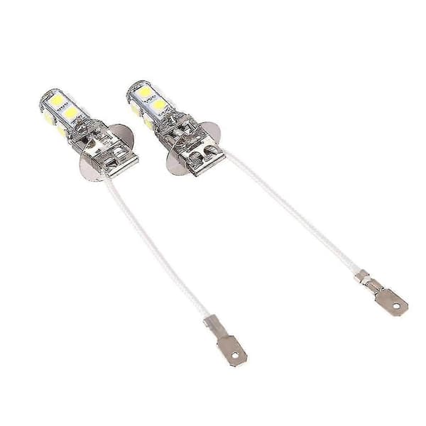 9smd, 2x H3 5050 Hvit 9 Smd Led Xenon Dc12v Bil Tåkelys Lampe Led Lamper 6