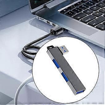 Letvægts USB3.0 Hub Adapter USB Splitter til Laptops PC med 1 USB3.0 og 2 USB2.0 Porte, Kompakt og Bærbar Design Grå Grey