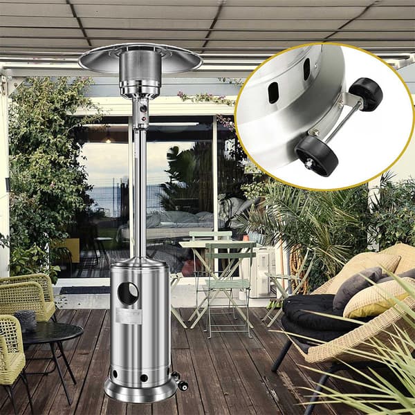 Hjulstativ for terrassevarmer for enkel mobilitet