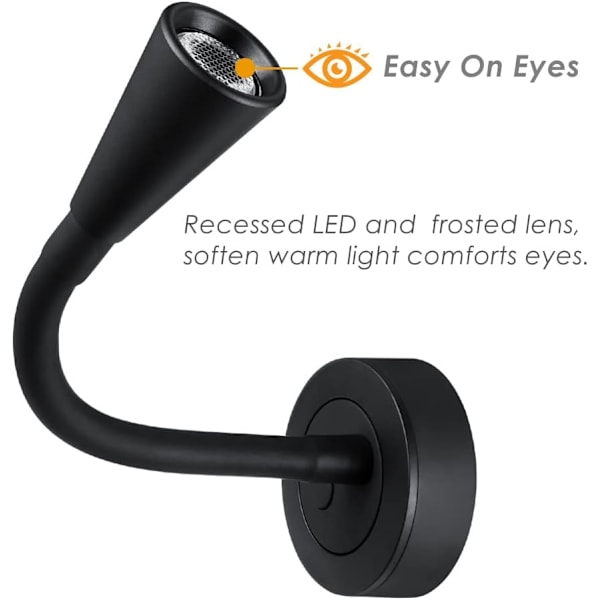 1 stk LED leselampe 12V dimbar