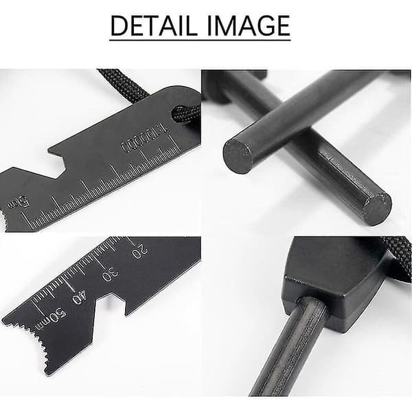Survival Fire Steel, Lighter with Scraper, Waterproof, 10,000 Sparks at 3,000 Degrees, 8mm Rod, Magnesium Fire Starter - Lighter, Necklace