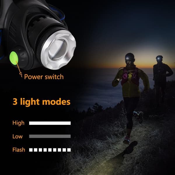 Tehokas ja ladattava LED-otsalamppu 3 LED-otsalampputilalla