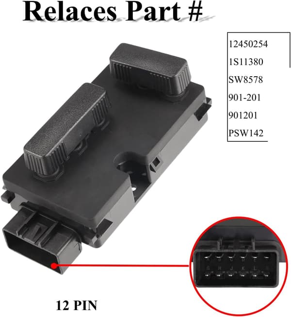 Compatible 6-Way Power Seat Adjuster Switch Passenger Seat Control Switch for 2002-2006 Chevy Silverado Avalanche Suburban Tahoe GMC