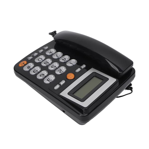 Corded Phone with Large Buttons, Hands-Free Calling, LCD, Adjustable Brightness, One-Touch Speed Dial, Landline Phone, Black