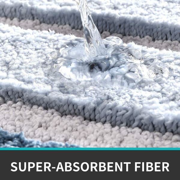 Sklisikker matte Supermyk baderomsmatte Maskinvaskbar Absorberende 50x80cm Blå