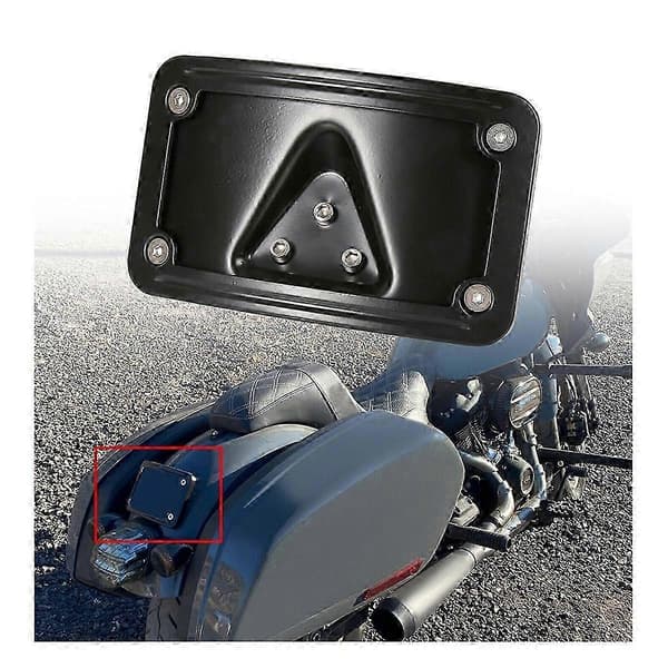 Motorcycle Curved Laydown License Plate Mounting Bracket for Harley Softail 3-Hole Mount License Plate H