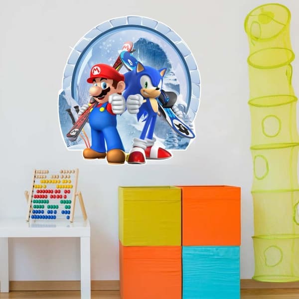 32 × 30,6 cm 3D ødelagt væg Mario børneværelsesdekoration