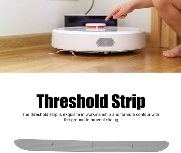 Threshold ramp - 68 × 5 cm - Threshold ramp for robot vacuum cleaner - Rubber ramp - Threshold ramp - Ramp - Threshold plate - Adjustable - Ramp