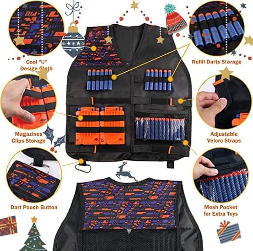Vest Kit for Kids, Tactical Gear Set with Darts and Protective Equipment