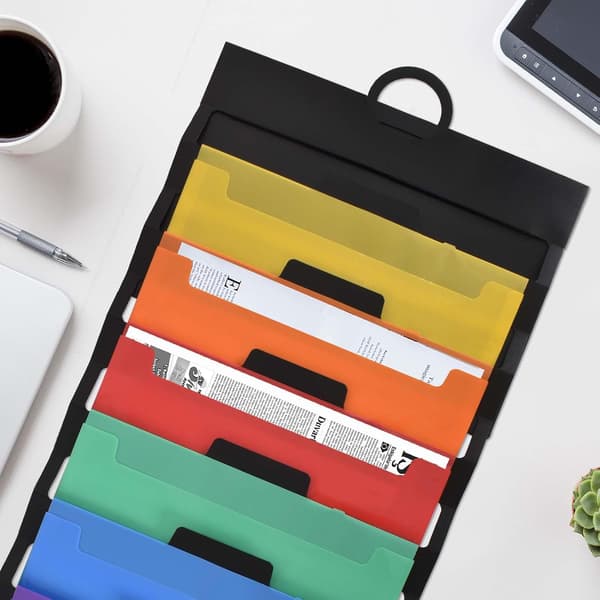 Veggmontert filorganisator, A4-tidsskriftholder, 6 rom