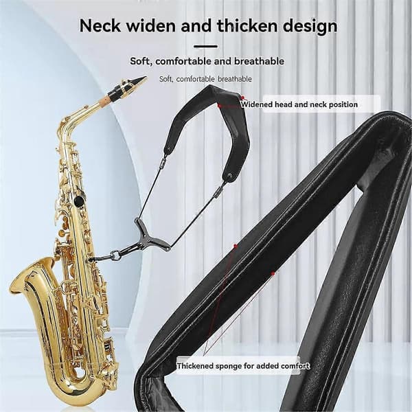 Saksofon Axelreim Justerbar Saksofon Dobbel Skulderstropp Sele Saksofon Musikkinstrument Tilbehør