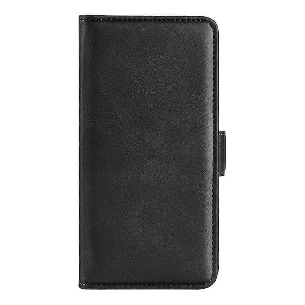 Til Oppo A5 5G Etui Kalvetekstur Læderpung Mobilcover Sort