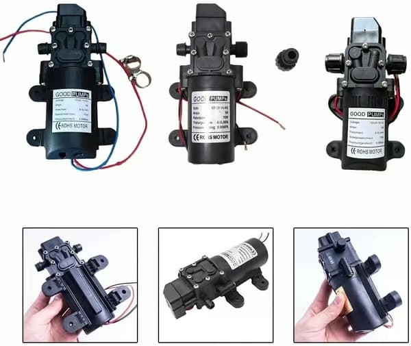 12V DC 130psi vattenpump med membran, högtrycksvattenpump för biltvätt med tryckbrytare för husvagn, husbil, båt, marin, gräsmatta, biltvätt