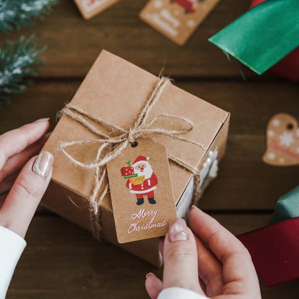 50 st julklappsetiketter i kraftpapper, DIY-hängande etiketter, D E50st