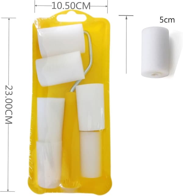Mini Paint Roller Set - Foam Paint Roller - with Refill - High-Density Foam Rollers *6, Paint Tray and Roller Handle - Small Sponge Paint Roller