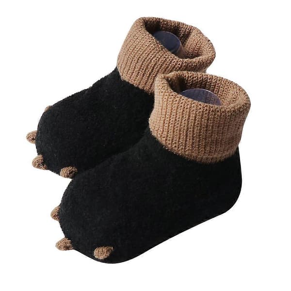 Black Socks Baby Winter Socks Warm Non-slip Cuffs .5cm 1 Pair Solid Normal Solid Normal