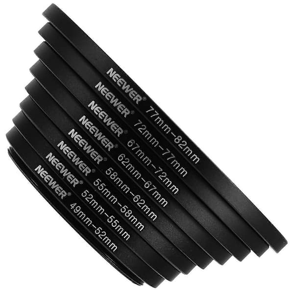 Adapterring Set 49-52-55-58-62-67-72-77-82mm, Premium Anodized Aluminum for Enhanced Photography