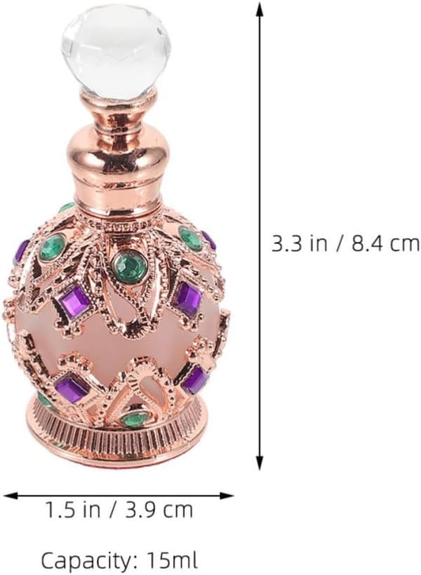 Parfymeflaske i glass, 2 stk, 15 ml, tom duftdispenserflaske, påfyllbar, beholder for dufter, reisebryllup, luksuriøs Midtøsten -