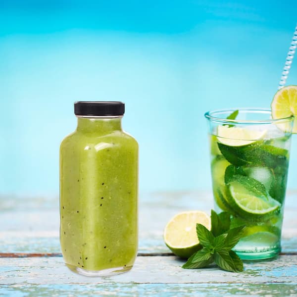 Reusable Square Glass Bottles Vintage Drinking Jars with Airtight Lids