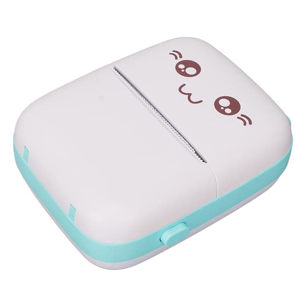 Mini Printer Portable Pocket Mini Printer Wireless Self-Adhesive Thermal Printer for Photo Pictures Office Receipt Label Note Blue
