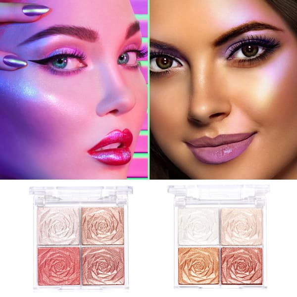 Professionel Ansigts Highlighter Makeup Ansigts Pudder Vandtæt Pigment Pudder Palet