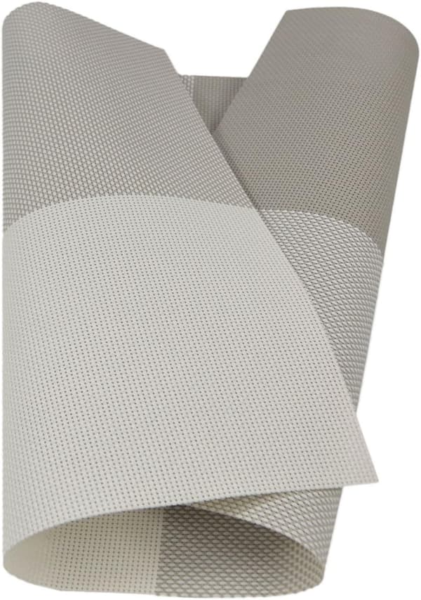 45 x 30 cm Ny rutete PVC/PET-dekkebrikke pm419, sett med 6 grå -