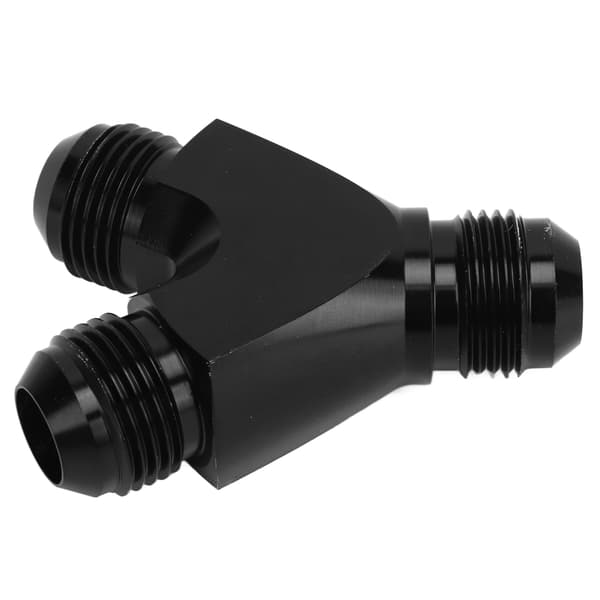 Coupling Union Fitting Splitter Black Anodized Coating Leakproof Y-Adapter Universal for Fuel Hose 10AN