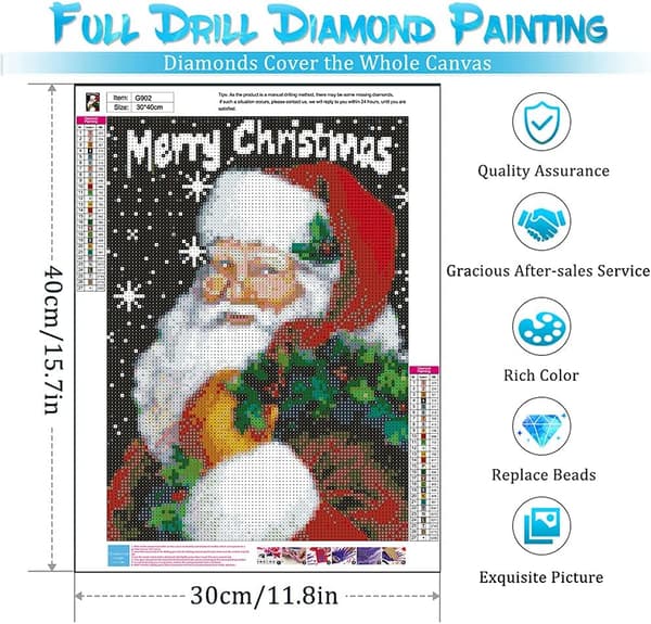 Juldiamantmaling Sett - Nybegynner Julenissens Smil 5D Diamant