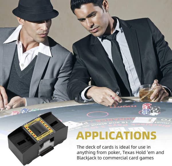 Automatic Card Shuffler 2 Decks, Electronic Casino Poker Card Shuffling - Single/Double Deck Card Shuffler Sorter, Card Deck Tool Accessories