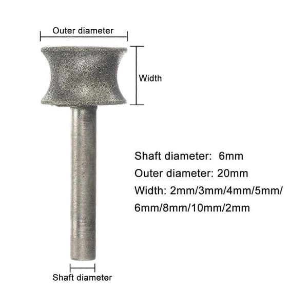 Diamant slibeskive til glas fly lige kant affasning 6mm (5mm) Som vist As Shown
