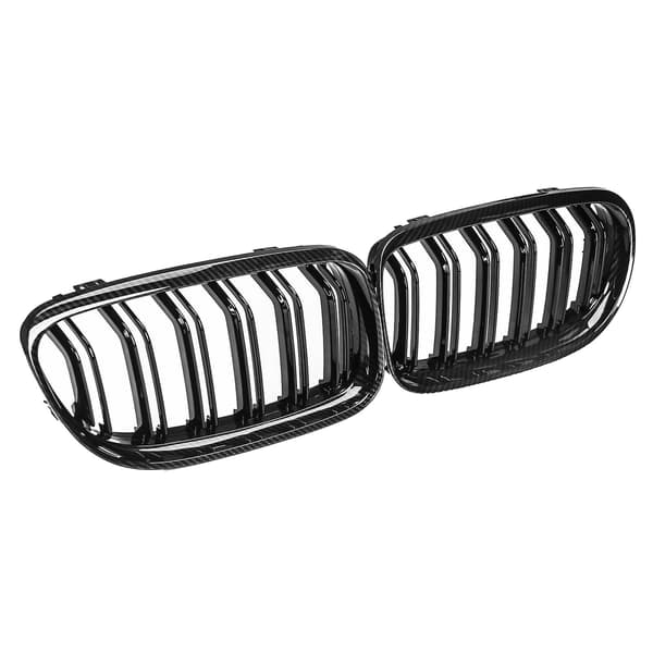 Bil Kulfiber Blank Sort Dobbelt Lamel Front Nyre Grill Til E90 E91 Lci 3-serie 2009-